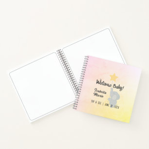 Whimsical Elephant Welcome Baby Advice & Wishes Notitieboek