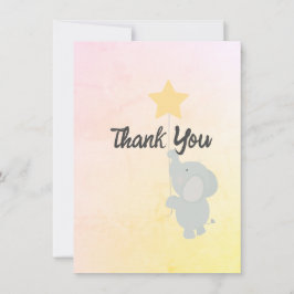 Whimsical Elephant Welcome Baby Bedankkaart