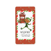 Whimsical Elf Boy Christmas Personalized Address Etiket (Voorkant)