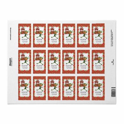 Whimsical Elf Boy Christmas Personalized Address Etiket (Full Sheet)