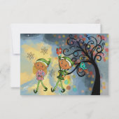 Whimsical Elf Gender Reveal Baby Shower Custom Bedankkaart (Achterkant)