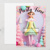 Whimsical Elf Kerst Vakantie Party uitnodiging (Voorkant / Achterkant)