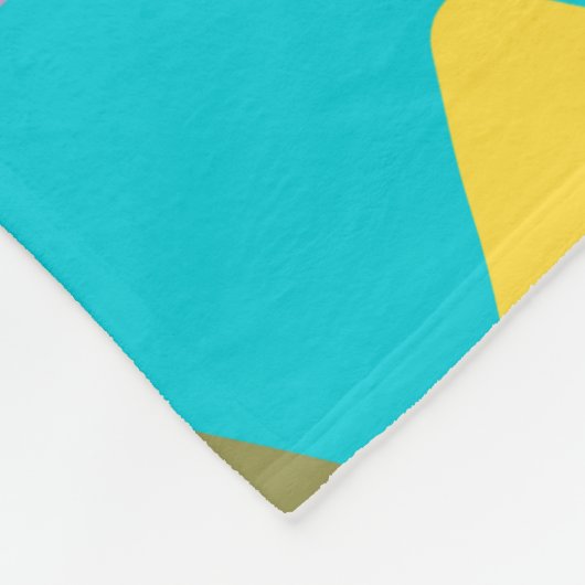 Whimsical en Cute Triangle Pattern in Turquoise Fleece Deken (Hoek)