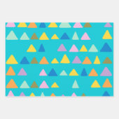 Whimsical en Cute Triangle Pattern in Turquoise Inpakpapier Vel (Voorkant 3)