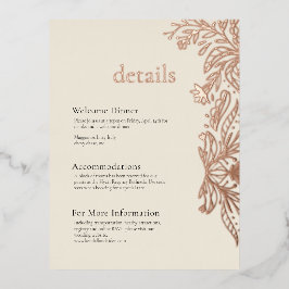 Whimsical en Elegant Folie Detail Enclosure Card Folie Uitnodiging Briefkaart