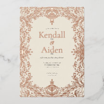 Whimsical en Elegante Roze Gouden Folie Bruiloft