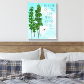 Whimsical en Kleurrijke Pijnbomen Verpakt Canvas (Insitu (Slaapkamer))