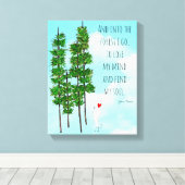 Whimsical en Kleurrijke Pijnbomen Verpakt Canvas (Insitu (Houten vloer))