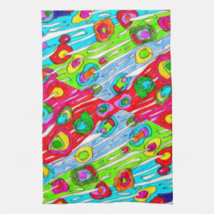Whimsical en Kleurrijke Poppy Bloemen Keukendoek Theedoek