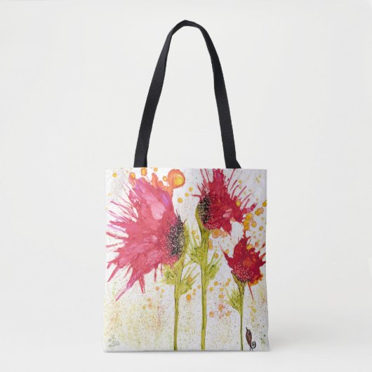 Whimsical en kleurrijke Poppy Canvas tas (Voorkant)