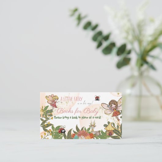 Whimsical Enchanted Fairy Ladybug Book Request Visitekaartje (Staand voorkant)