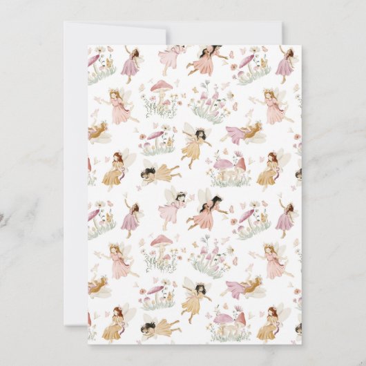 Whimsical Enchanted Fairy Verjaardag Uitnodiging (Achterkant)