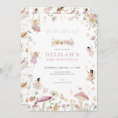 Whimsical Enchanted Fairy Verjaardag Uitnodiging (Voorkant / Achterkant)