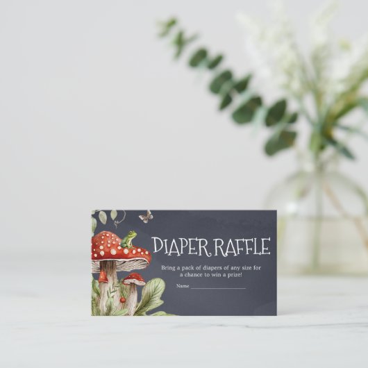 Whimsical Enchanted Forest Luier Raffle Informatiekaartje (Staand voorkant)