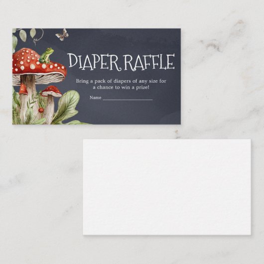 Whimsical Enchanted Forest Luier Raffle Informatiekaartje (Voorkant / Achterkant)