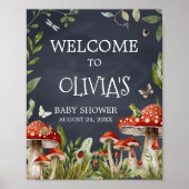 Whimsical Enchanted Forest Mushroom Welkom Poster (Voorkant)