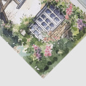 Whimsical Engels rieten huisje oude brief Tissuepapier (Detail)