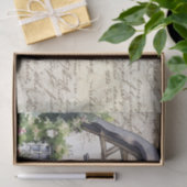 Whimsical Engels rieten huisje oude brief Tissuepapier (Geschenk)