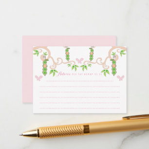 Whimsical erwt in een pod meisje Baby shower spel Advieskaart