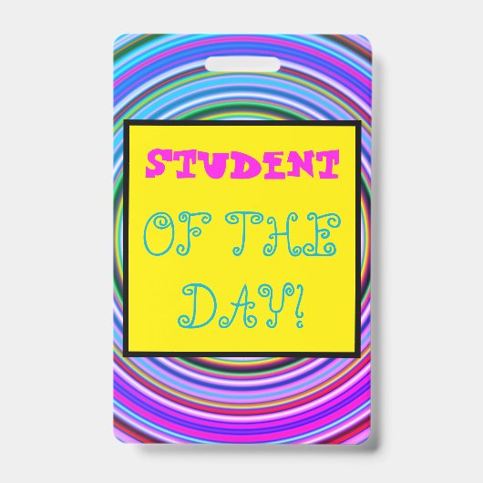 Whimsical "ÉTUDIANT DU JOUR !" Badge (Avant)