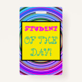 Whimsical "ÉTUDIANT DU JOUR !" Badge (Dos)