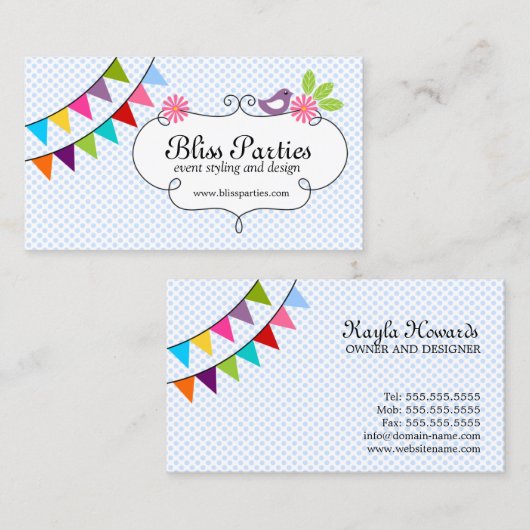 Whimsical Event Styling and Design Visitekaartje (Voorkant / Achterkant)