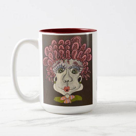 Whimsical Face Mok (Links)