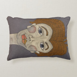 Whimsical Face Pillow Accent Kussen