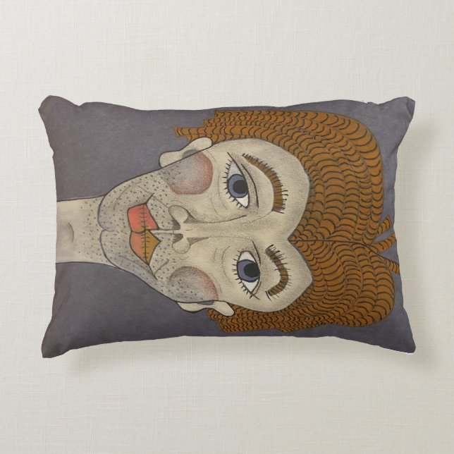 Whimsical Face Pillow Accent Kussen (Voorkant)