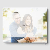 Whimsical Faded Foto Geometric Wedding Gastenboek (Achterkant)