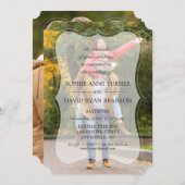 Whimsical Faded Photo Calligraphy Wedding Kaart (Voorkant / Achterkant)