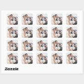 Whimsical Faded Photo Calligraphy Wedding Vierkante Sticker (Vel)