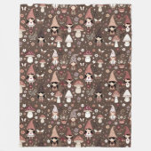 Whimsical Fair Gnomes and Mushrooms Personalized Fleece Deken (Voorkant)