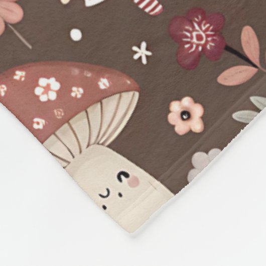 Whimsical Fair Gnomes and Mushrooms Personalized Fleece Deken (Hoek)