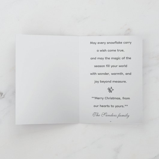 Whimsical Fairies and Elves Custom Christmas Kaart (Binnen)