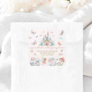 Whimsical Fairy 1st Birthday Bedankt Vierkante Sticker
