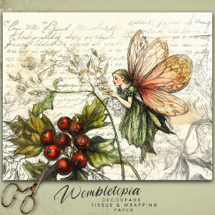 Whimsical Fairy Botanical Berry Sketche Tissuepapier