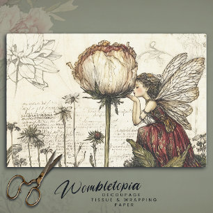 Whimsical Fairy Botanical Floral Sketches Tissuepapier