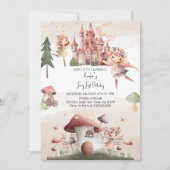 Whimsical Fairy Eerste Verjaardag | Kasteel en pad Kaart (Voorkant)