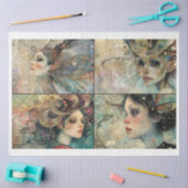Whimsical Fairy Faces Scrapbooking Mixed Media 3 Tissuepapier (Craft)