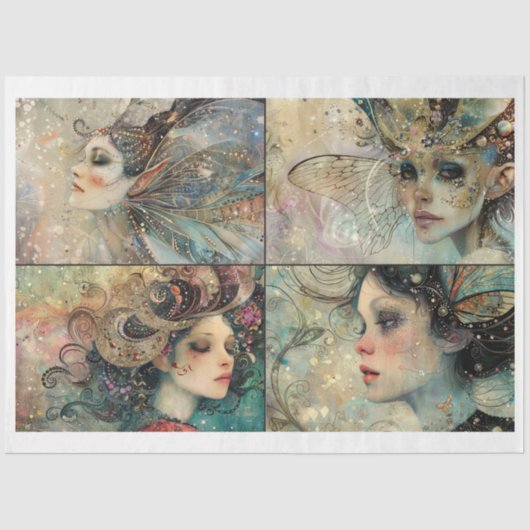 Whimsical Fairy Faces Scrapbooking Mixed Media 3 Tissuepapier (Voorkant)