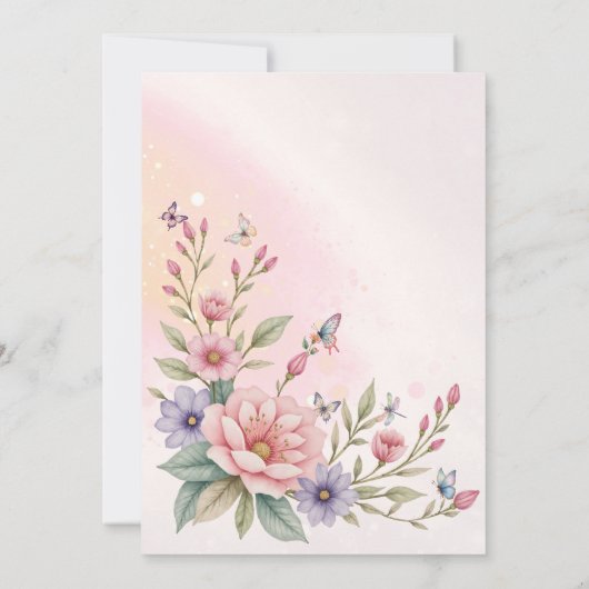 Whimsical Fairy flower 6th birthday Invitation (Dos)