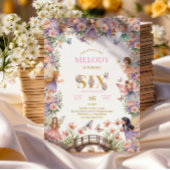 Whimsical Fairy flower 6th birthday Invitation Kaart