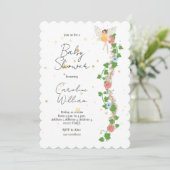 Whimsical Fairy Flower Vines Baby Vrijgezellenfees Kaart (Staand voorkant)