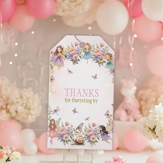 Whimsical fairy garden 1st birthday cadeaulabel