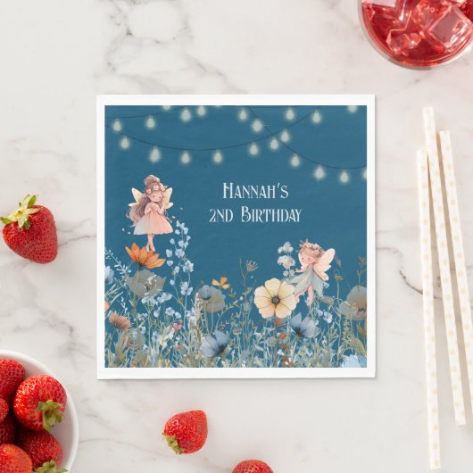 Whimsical Fairy Garden Magic Tweede verjaardag Servet (Insitu)