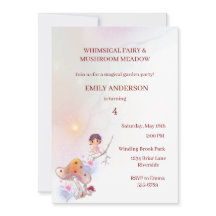 Whimsical Fairy Magical 4e Verjaardag Uitnodiging