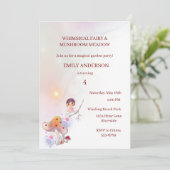 Whimsical Fairy Magique 4e anniversaire Invitation (Debout devant)