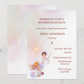 Whimsical Fairy Magique 4e anniversaire Invitation (Devant / Derrière)