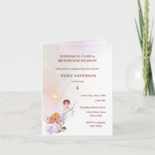Whimsical Fairy Magique 4e anniversaire Invitation